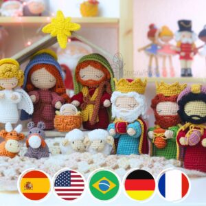 Nativity Crochet Pattern Amigurumi: Mary, Joseph, Baby Jesus, Three Wise Men, Angel, Star of Bethlehem by GretaWings (digital download)