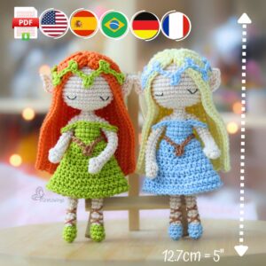 Amigurumi Pattern: Forest Magic Elf Elyndra & Lunithiel- Crochet Amigurumis Doll Pattern (digital download)