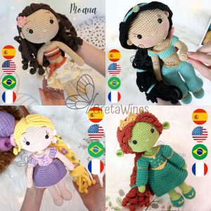 Set de Princesas Patrón PDF (4 princesas)